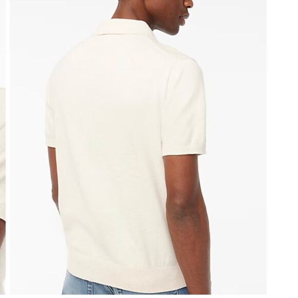 J. crew Factory BH753 Cream Cotton sweater-polo size Large NWOT - Picture 3 of 7